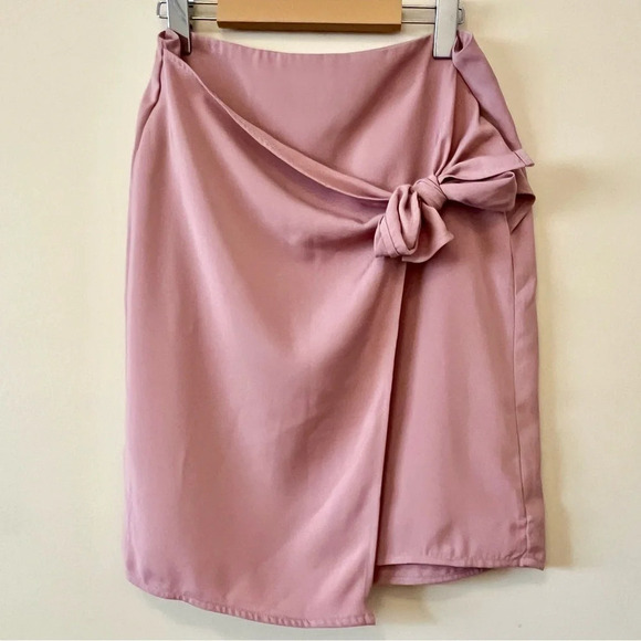 Banana Republic| NEW Pink Pencil Short Skirt Sarong  Side Tie Size US 4 NWT - Picture 2 of 9